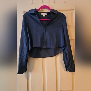 Hyfve Dark Blue Cropped Shirt